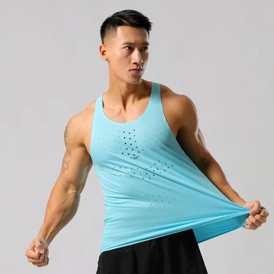 Sleeveless Undershirt - メンズ軽量ランニングベストトップス マラソン アウトドアスポーツ サイクリング フィットネス ノースリーブ