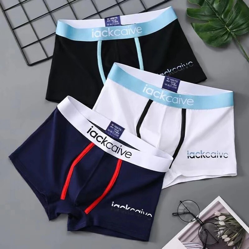 Boxer Brief Pack Cotton - 3 個男性パンティー綿男性の下着ボクサー通気性の男ボクサープリントパンツ快適なショーツ男性下着 M-3XL