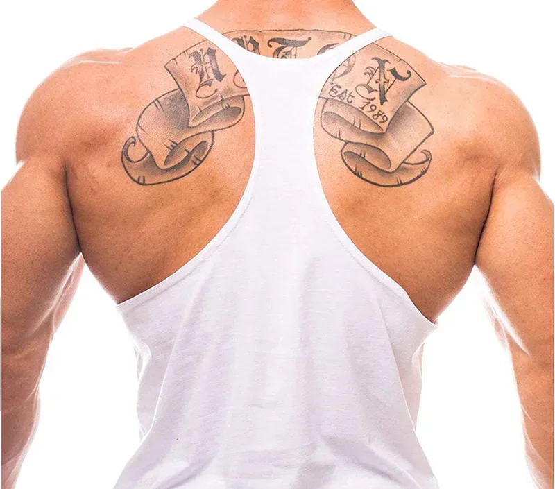 男性用ノースリーブランニングベスト、ジムシングレット、サスペ - Suspender Tank Top のレビューと価格