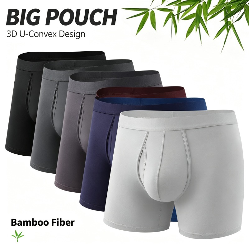 メンズ竹繊維ボクサーブリーフ、通気性下着、メンズポーチ付きス - Bamboo Fiber Trunk のレビューと価格