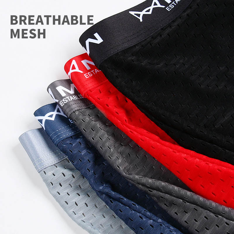 Miiow-メンズ抗菌下着、通気性ボクサー、メッシュパンティ - Boxer Shorts Modal のレビューと価格