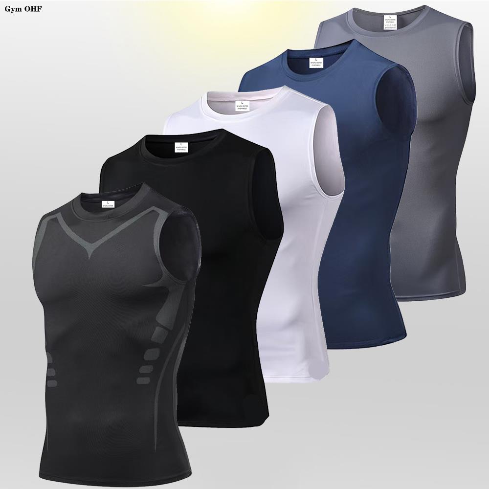 メンズコンプレッションタンクトップジムトレーニングランニング - Sleeveless Undershirt のレビューと価格
