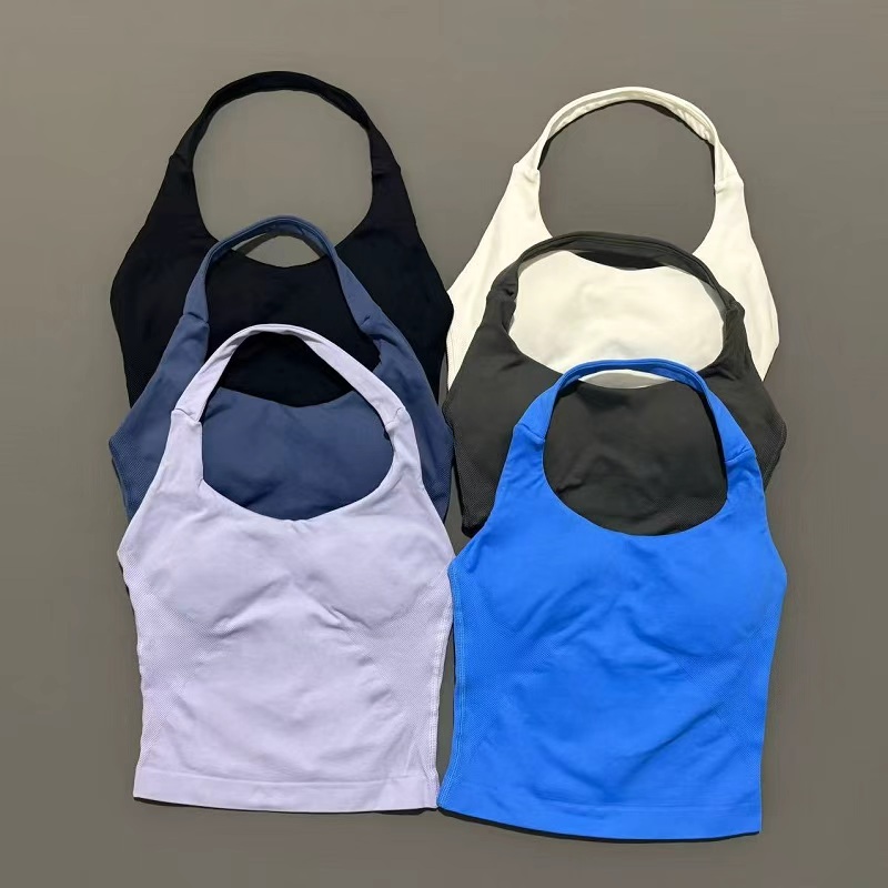 スポーツジム ホルターネックトップ レディース シームレス  - Suspender Tank Top のレビューと価格