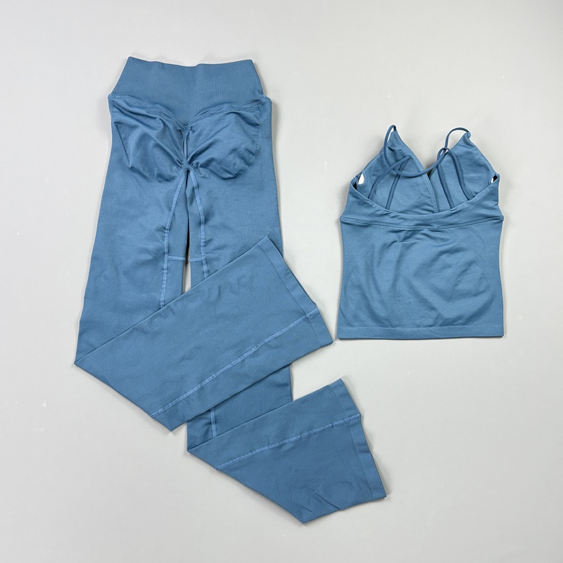 2ピース レディース シームレス ヨガ ワークアウトセット  - Suspender Tank Top のレビューと価格